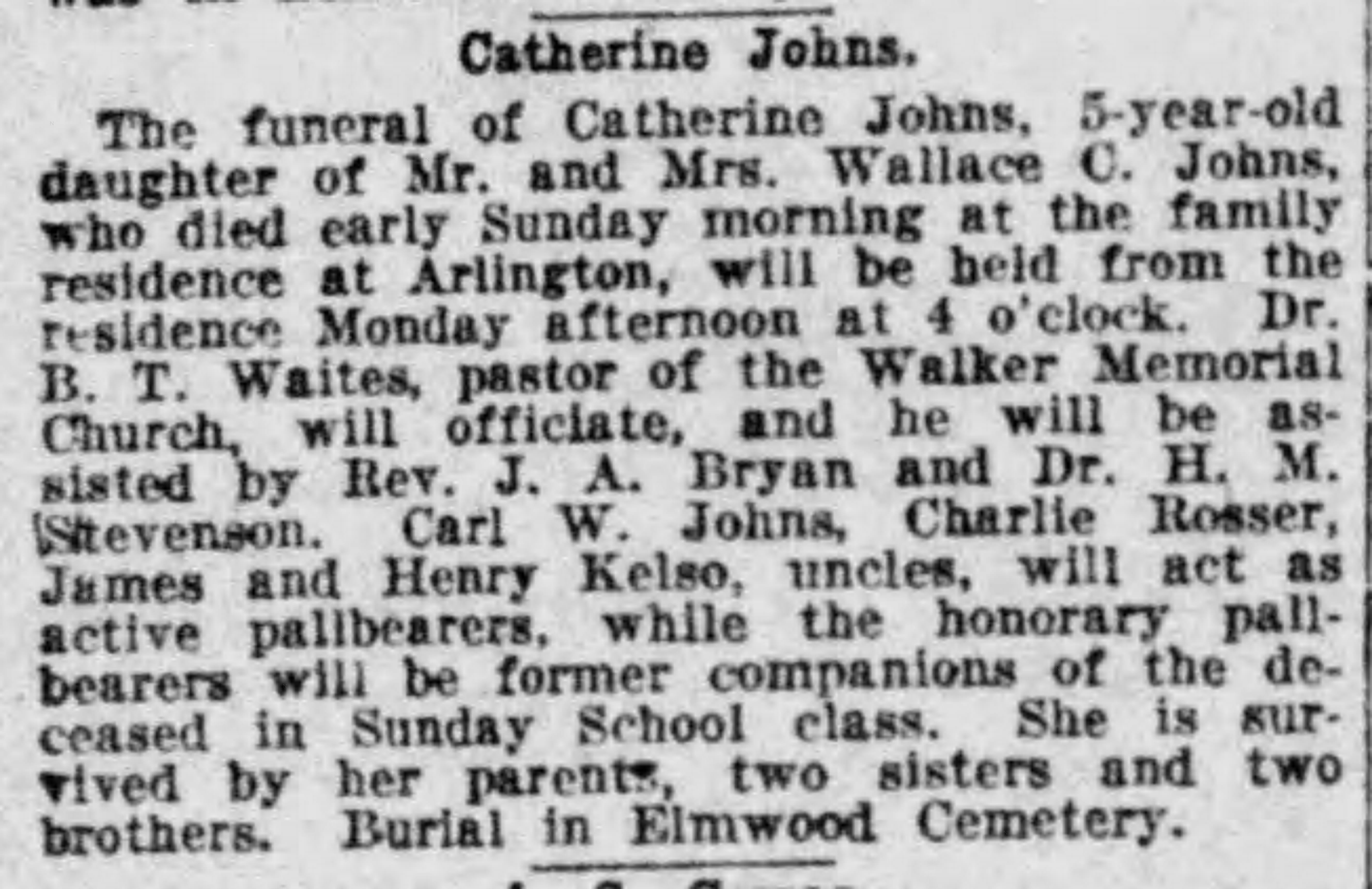Catherine Johns obituary
